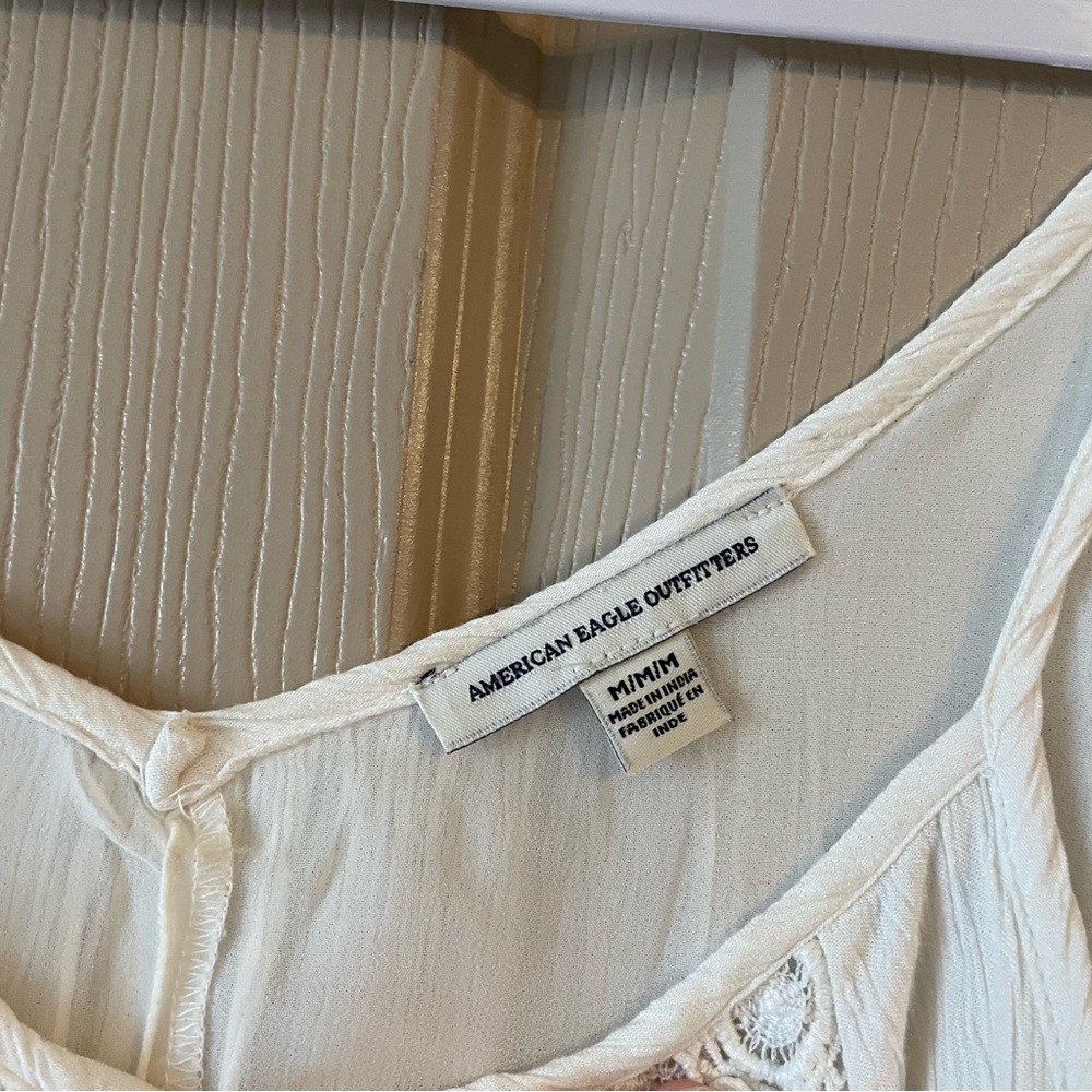 American Eagle - White Lace & Fringe Dress - Picture 2 of 7